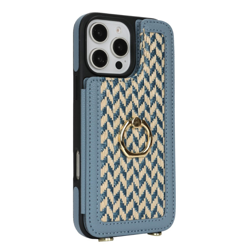 Capa para iPhone 15 Pro Max com suporte para cartão integrado e alça de ombro