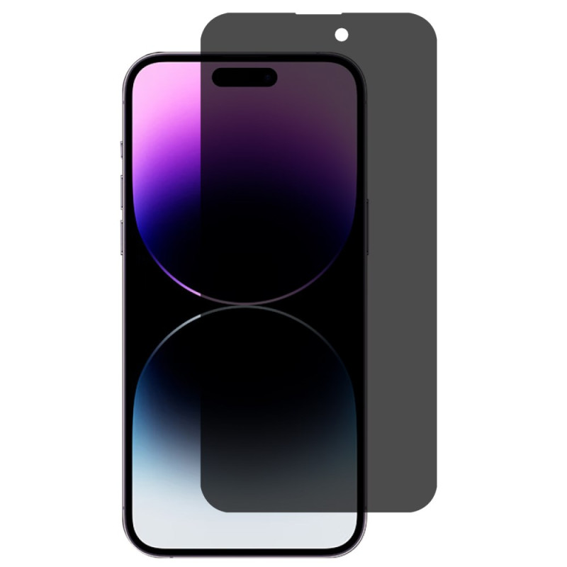 Proteção de vidro temperado anti-espionagem para o ecrã do iPhone 15 Pro