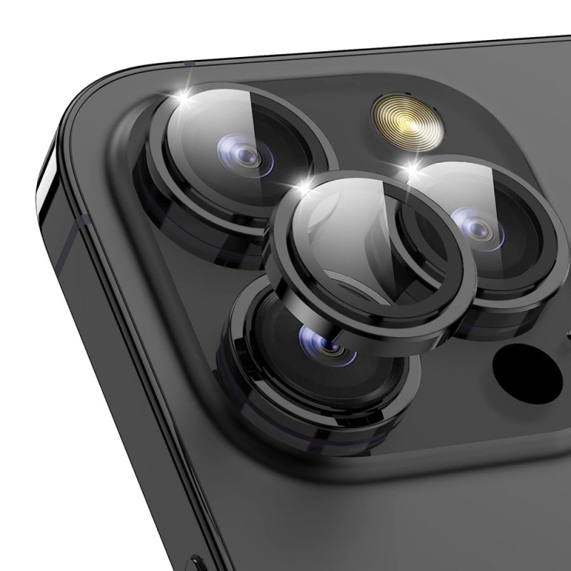 Anéis de proteção da câmara para iPhone 15 Pro / 15 Pro Max em metal e vidro temperado