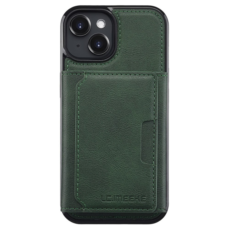 Capa MagSafe para iPhone 14 com suporte para cartões amovível com efeito de pele
