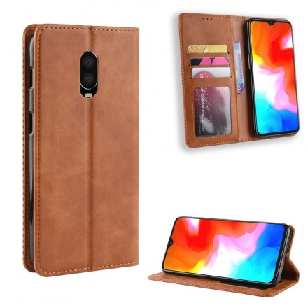 OnePlus 6T Capa de Couro com Efeito Vintage