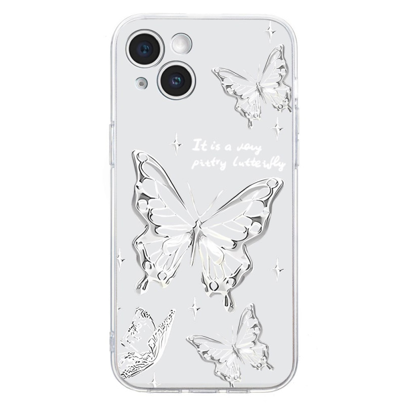 Capa iPhone 14 Borboletas prateadas