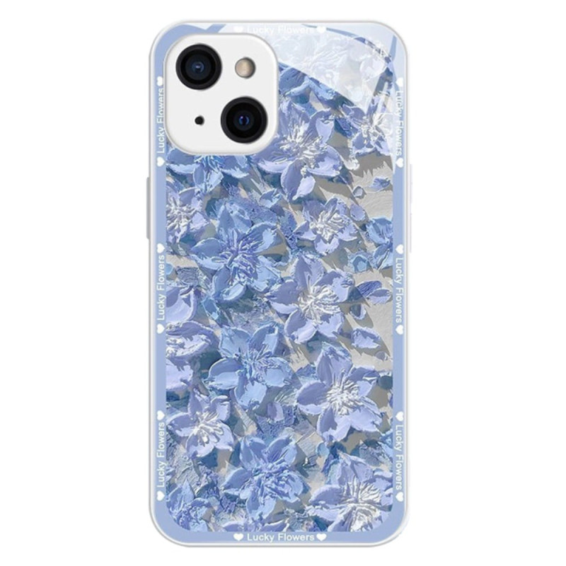 Capa para iPhone 14 Vidro temperado Padrão floral