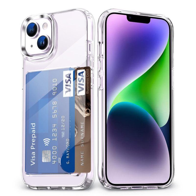Capa transparente para iPhone 14 com suporte para cartões