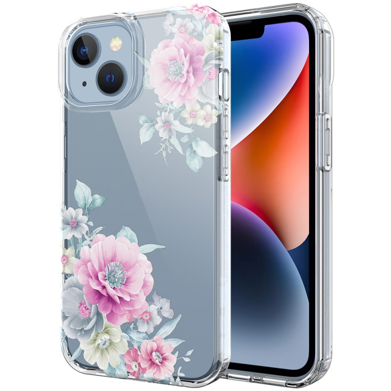 Capa floral transparente para iPhone 14