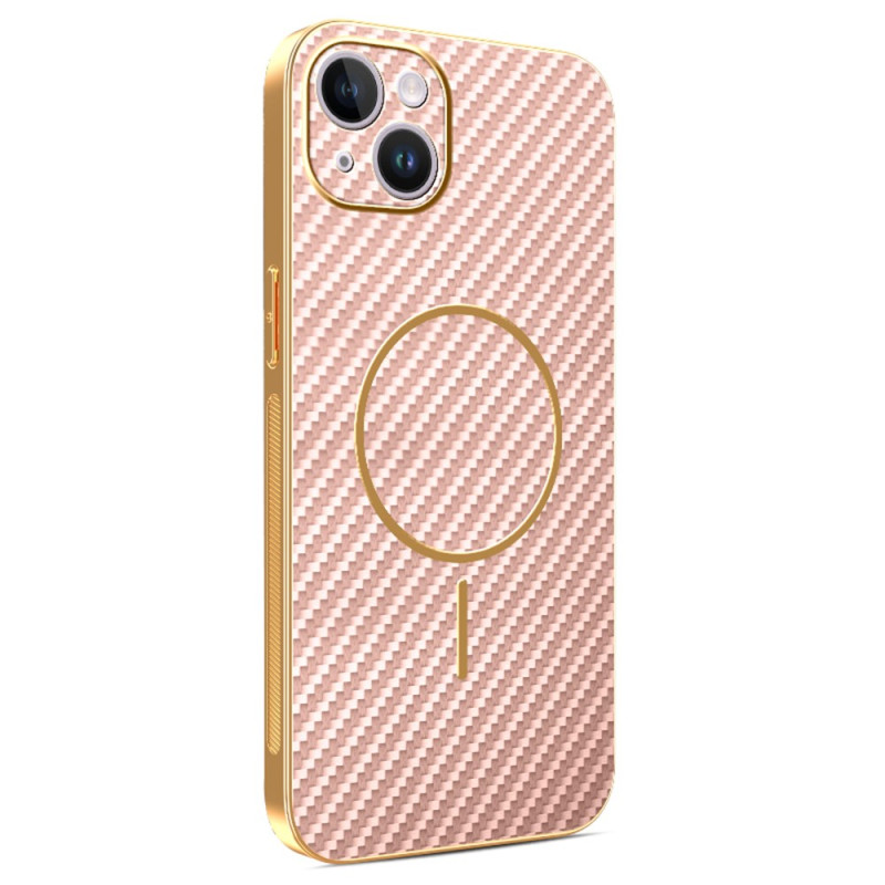 Capa para iPhone 14 Plus com textura de fibra de carbono