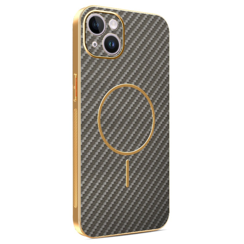 Capa para iPhone 14 Plus com textura de fibra de carbono