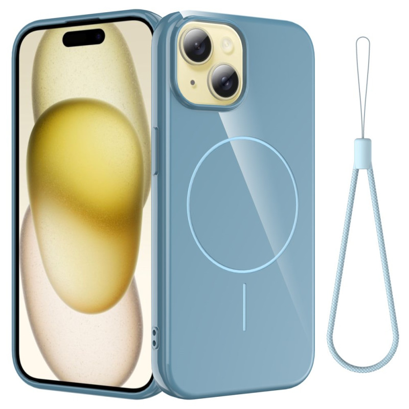 Capa de silicone Magsafe para iPhone 14 com cordão