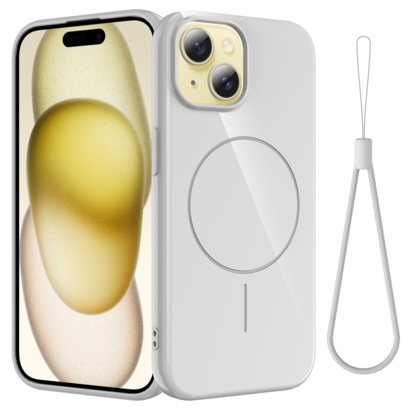 Capa de silicone Magsafe para iPhone 14 com cordão