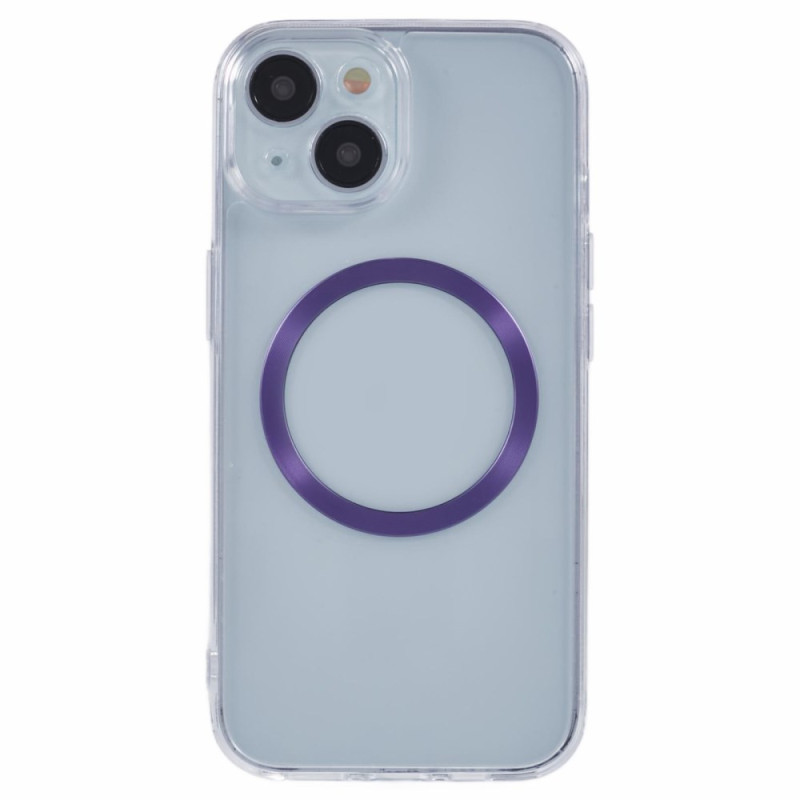 Capa MagSafe transparente para iPhone 14 com anel colorido