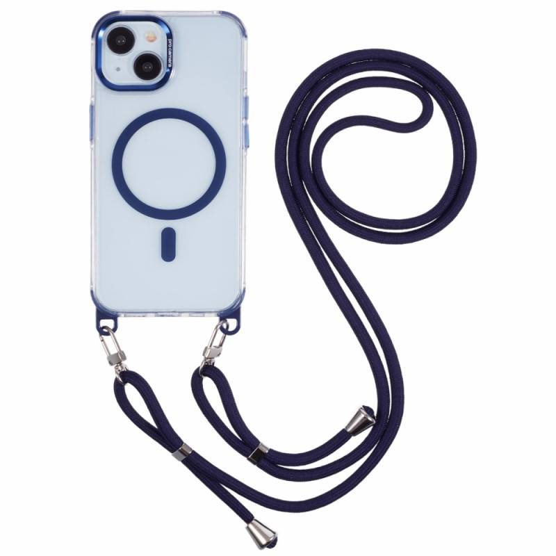 Capa com cordão transparente Magsafe para iPhone 14