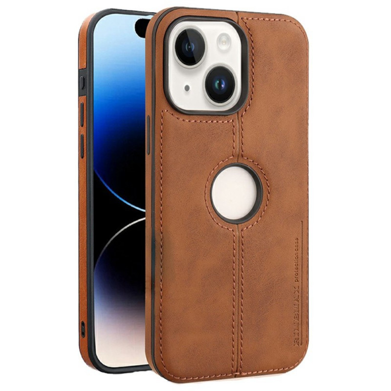 Capa para iPhone 14 com efeito de pele Logótipo aparente