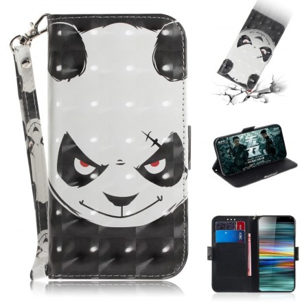 Capa de cinta Panda Sony Xperia 10 Angry