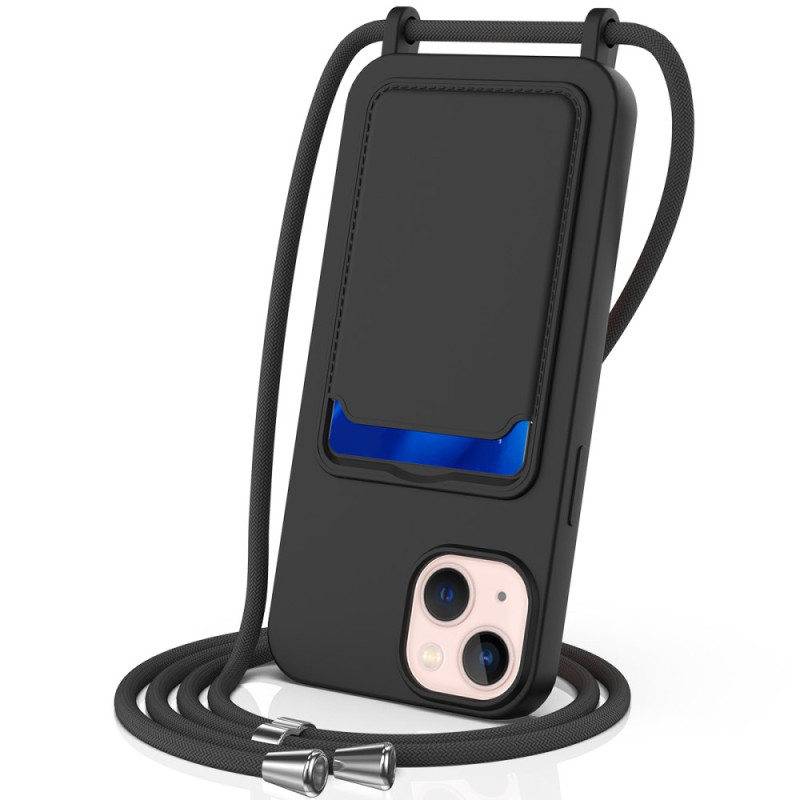 Capa para cartão com cordão de silicone para iPhone 13