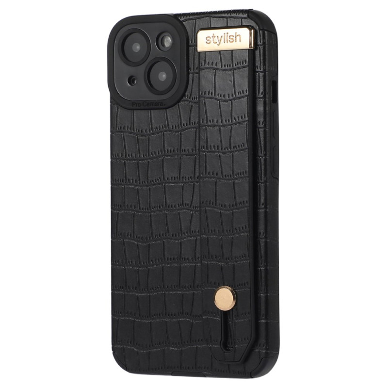 Capa efeito crocodilo para iPhone 13 com correia