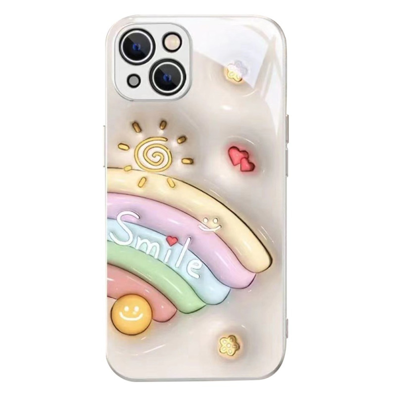 Capa para iPhone 13 Design de arco-íris e smiley