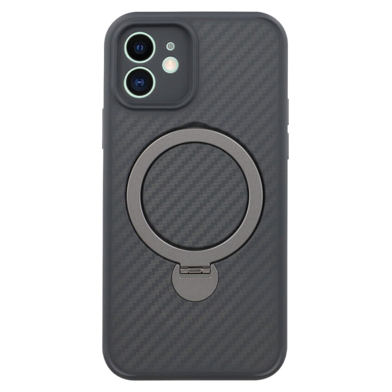 Capa MagSafe para iPhone 12 com suporte de textura de fibra de carbono