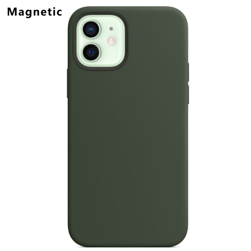 Coque iPhone 12 / 12 Pro MagSafe Silicone et MIcrofibre