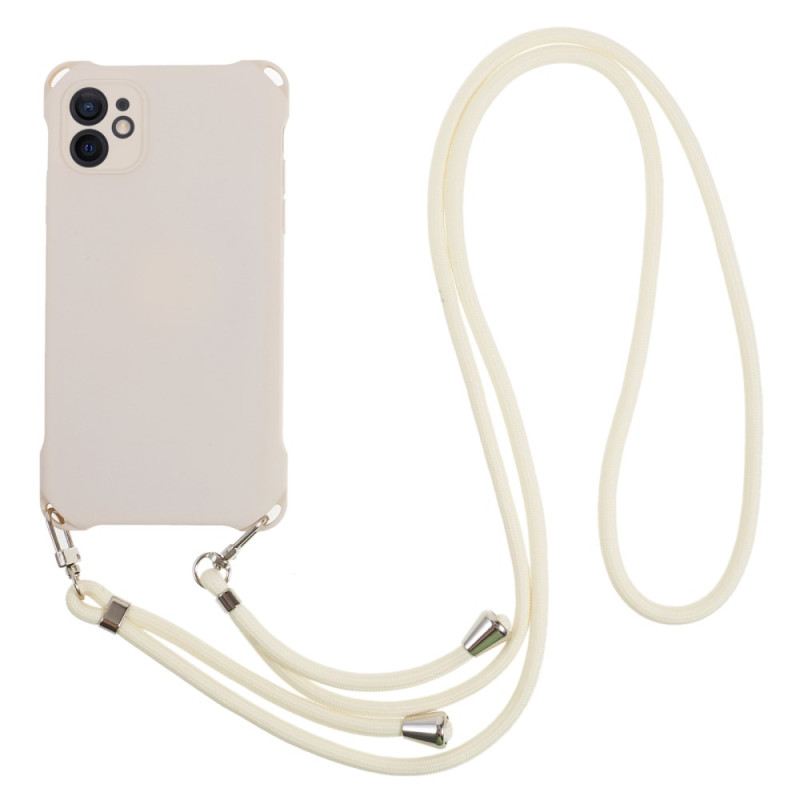 Capa de silicone reforçada com cordão para iPhone 12