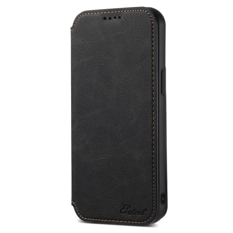 Capa Flip Cover iPhone 12 / 12 Pro MagSafe Efeito Couro