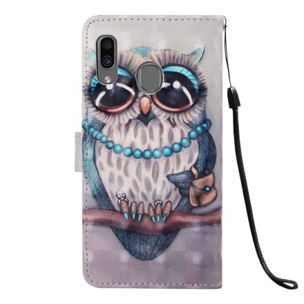 Capa Samsung Galaxy A30 Miss Coruja Lanyard