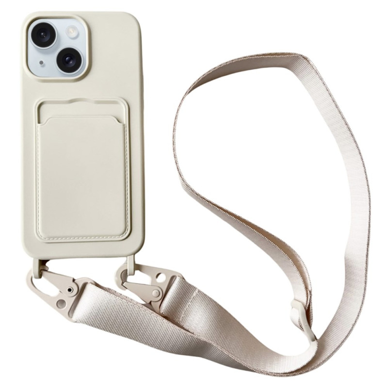 Capa para iPhone 14 Plus com suporte para cartões e alça ajustável