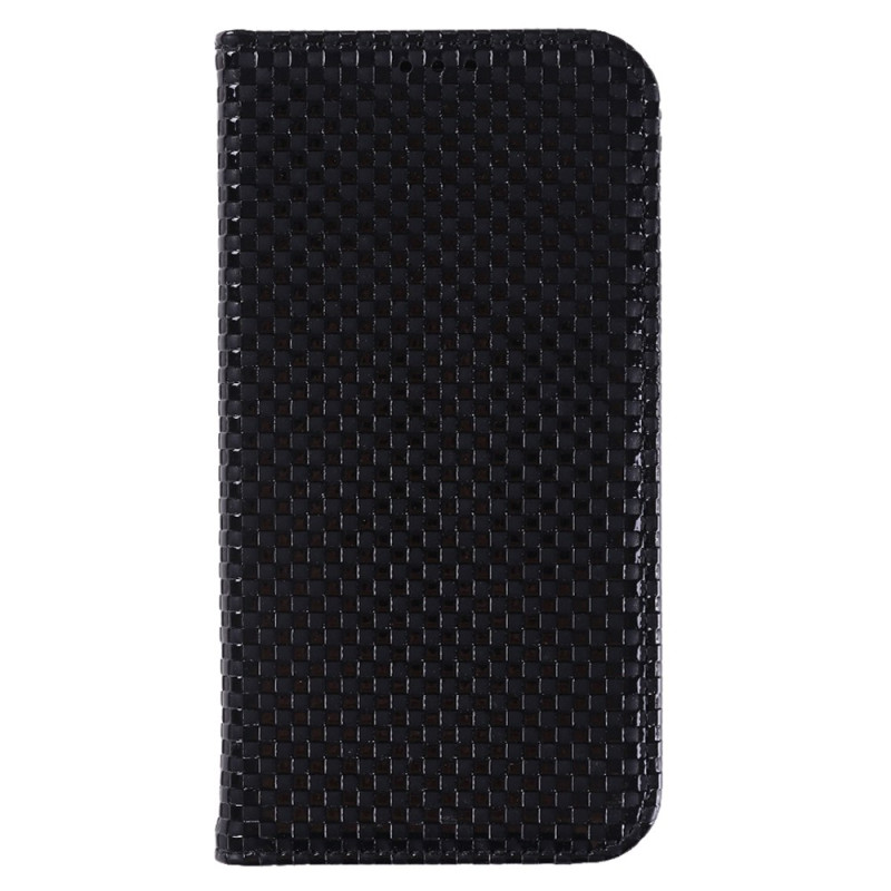 Capa flip para iPhone 14 Plus Textura axadrezada.