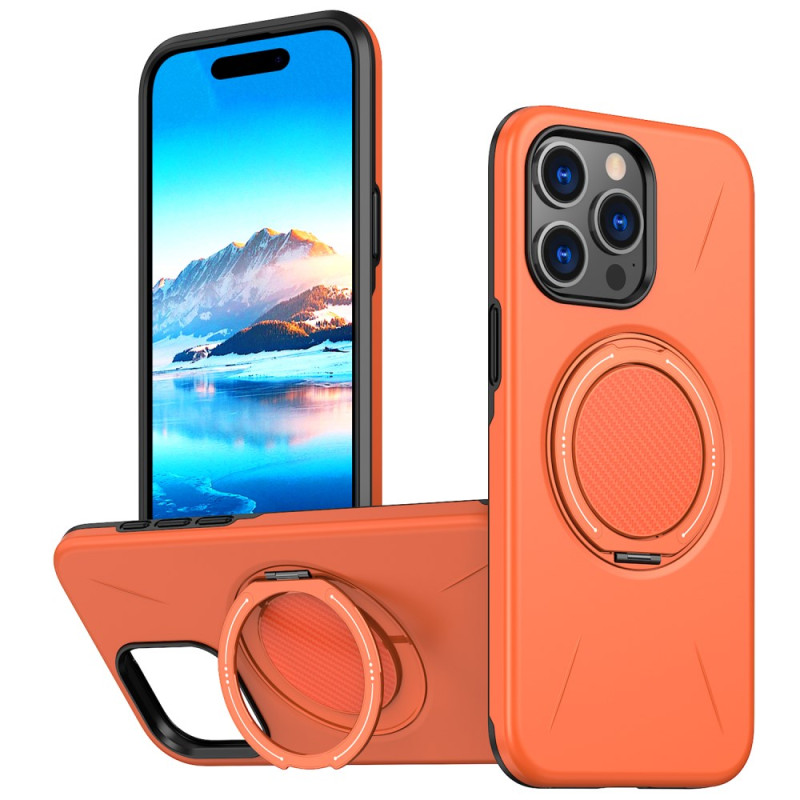 Capa magnética de efeito metálico para iPhone 14 Pro com suporte rotativo