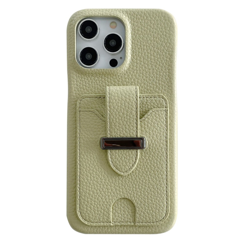 Capa para iPhone 14 Pro Porta-cartões Textura de lichia