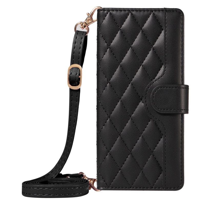 Capa de design almofadado para iPhone 14 Pro com correias