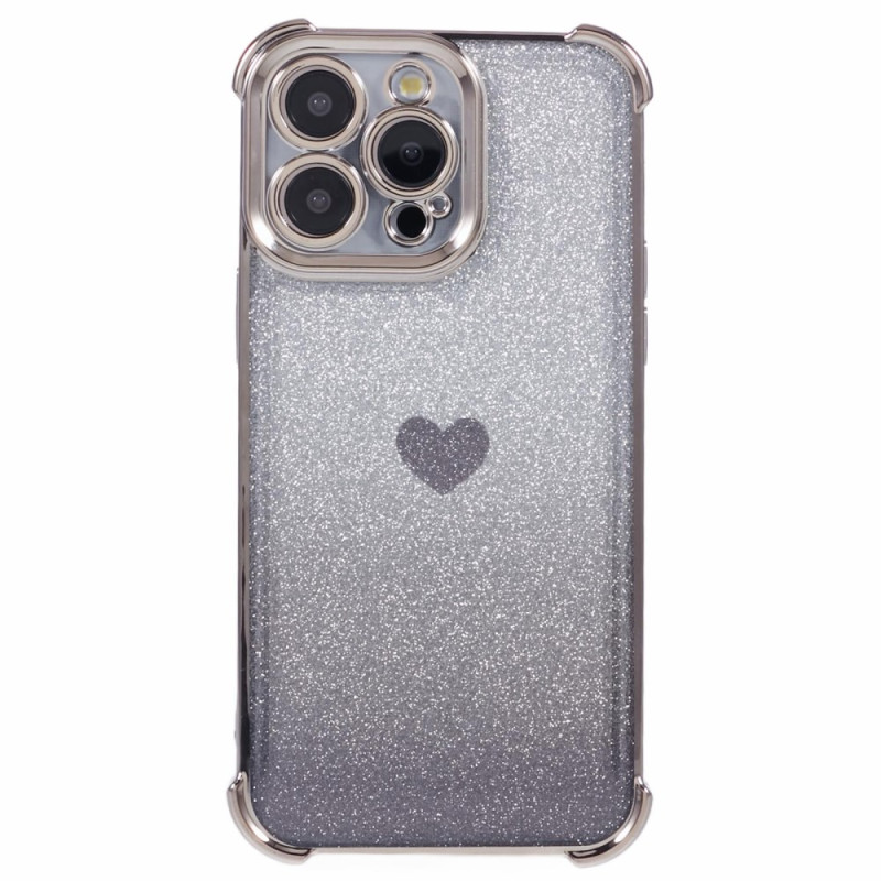 Capa para iPhone 14 Pro com coração e brilhantes