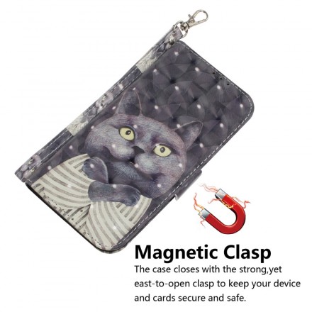 Samsung Galaxy A50 Cat Grey Strap Case