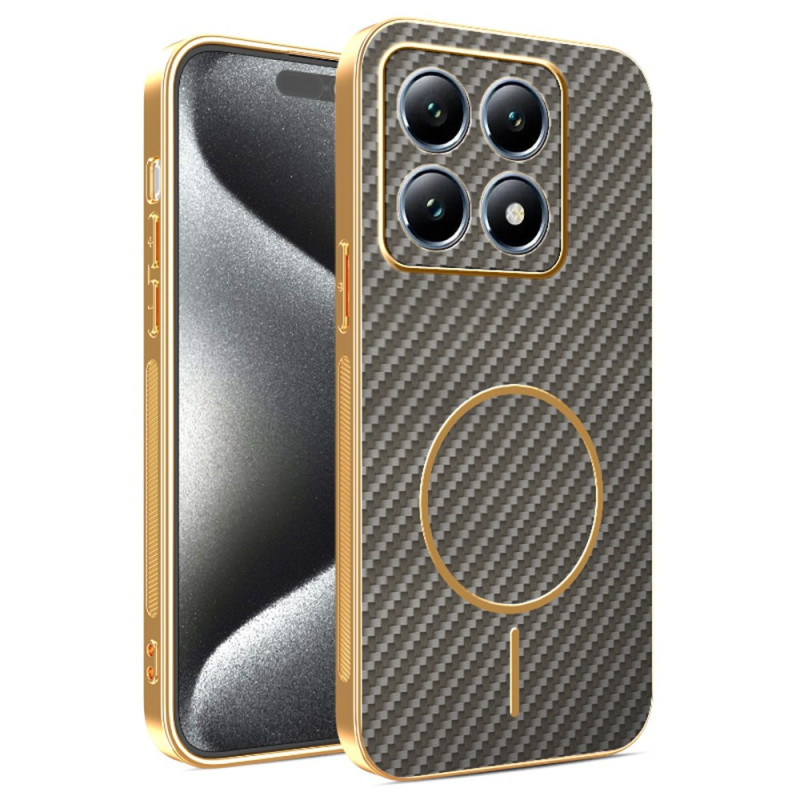 Capa com textura de fibra de carbono para Xiaomi 15T