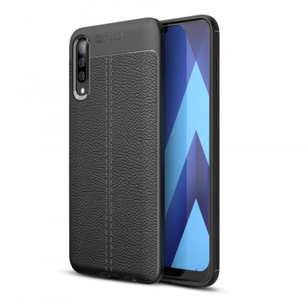 Capa de couro Samsung Galaxy A50 Lychee Efeito Lychee Linha Dupla