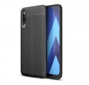 Capa de couro Samsung Galaxy A50 Lychee Efeito Lychee Linha Dupla