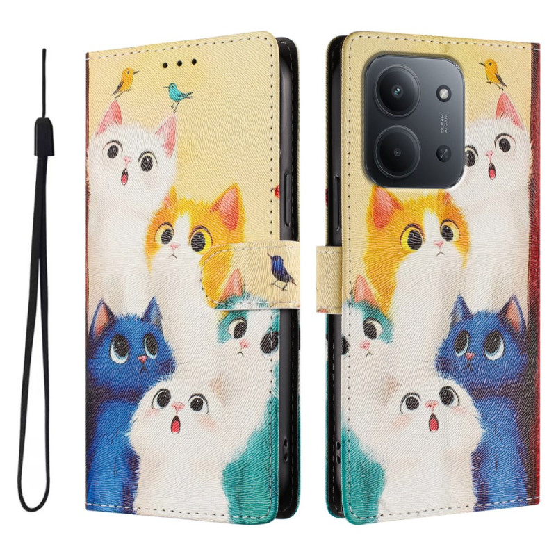 Capa Xiaomi Redmi 15C Gatos coloridos
