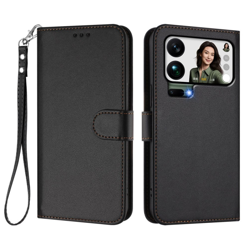 Xiaomi 17 Pro Max Capa de couro sintético com alça