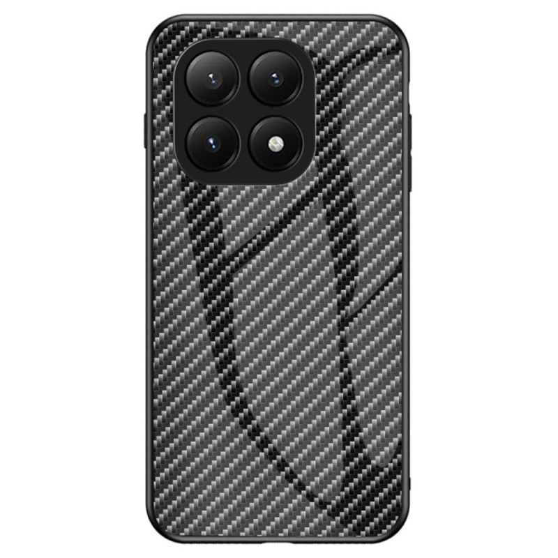 Capa de vidro temperado com fibra de carbono para Xiaomi 15T Pro
