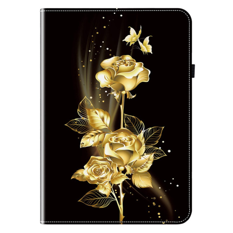 Capa para Samsung Galaxy Tab S11 Gold Butterflies and Roses