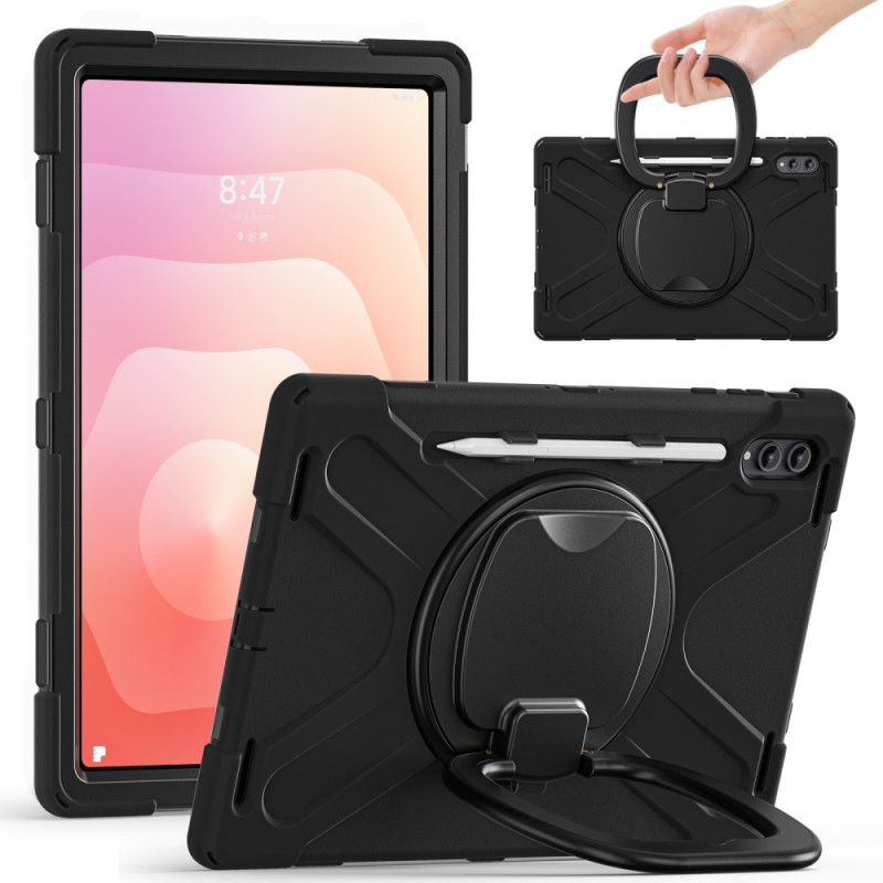 Capa de proteção tripla para Samsung Galaxy Tab S11 Ultra com pega rotativa de 360