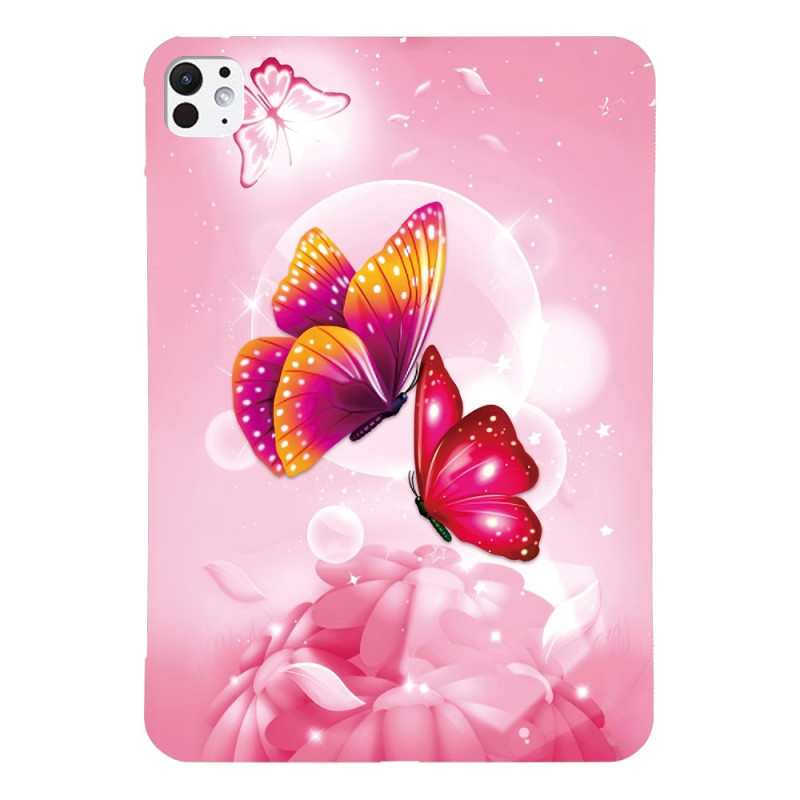 Capa para iPad Pro 11 (2025) / 11 (2024) Borboletas cor-de-rosa