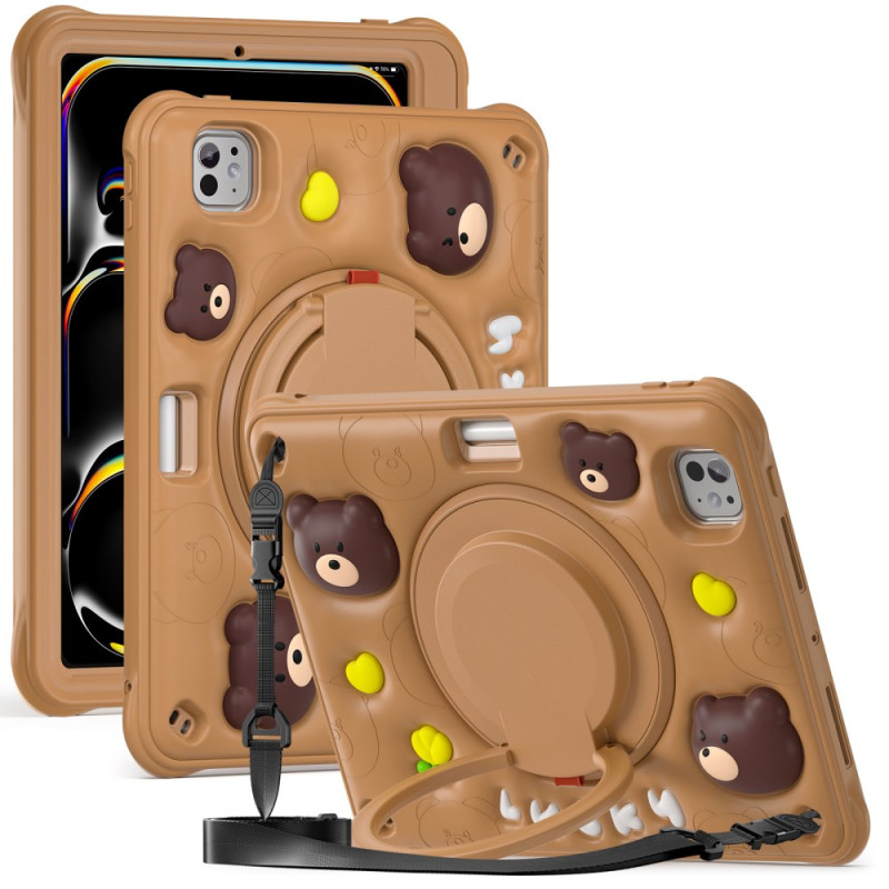 Capa para iPad Pro 11 (2025) / 11 (2024) com alça de ombro e suporte Design infantil