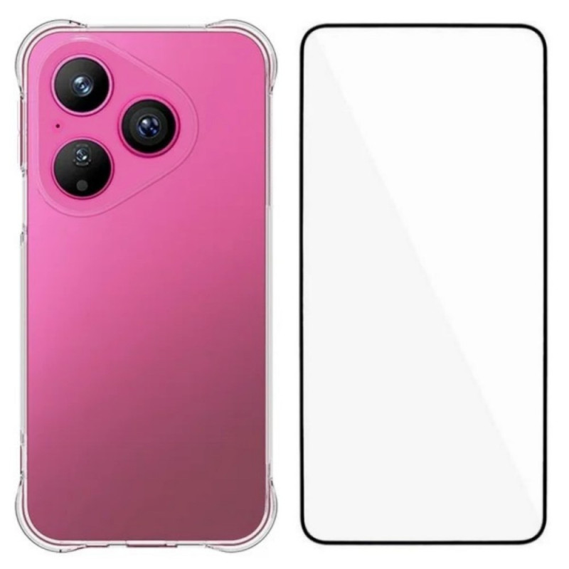 Capa reforçada transparente Huawei Pura 80 com proteção de ecrã em vidro temperado