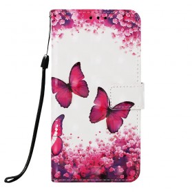 Samsung Galaxy A50 Capa de Borboletas Vermelhas