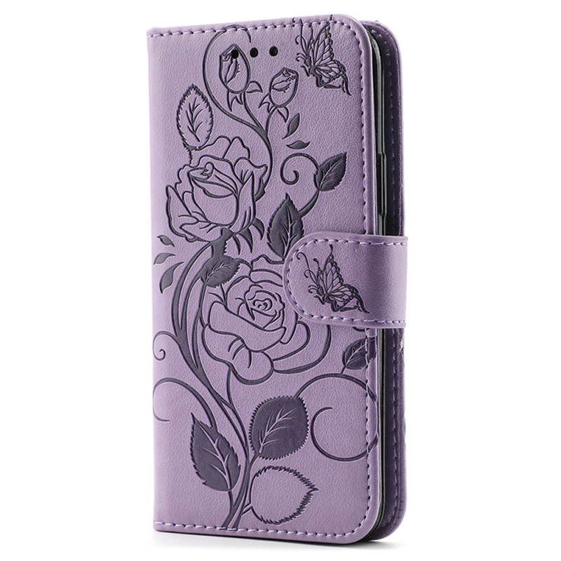 Capa iPhone 14 Pro Max com impressão de borboletas e rosas