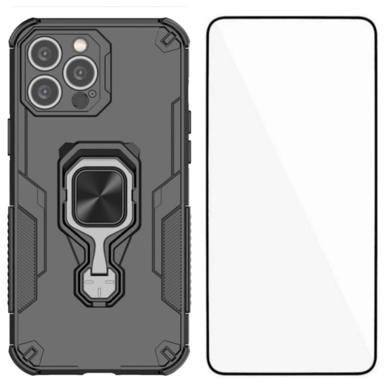 Capa para iPhone 13 Pro resistente a anéis com protetor de ecrã