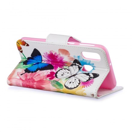 Samsung Galaxy A40 Case Butterflies e Flores Pintadas