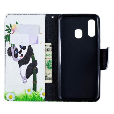 Samsung Galaxy A40 Case Panda On Bamboo