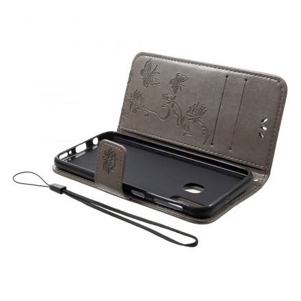 Samsung Galaxy A40 Borboletas e Capa de CordÃ£o para Flores