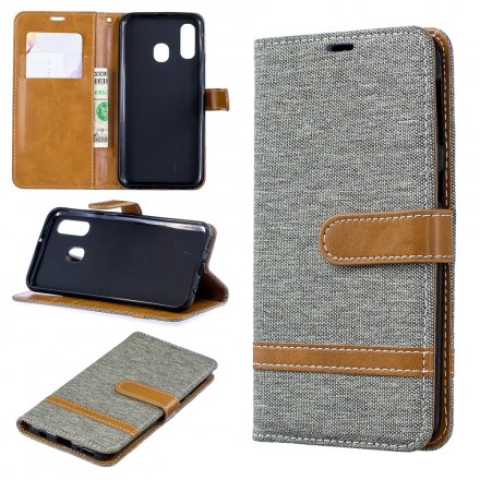Samsung Galaxy A40 Capa de tecido e efeito couro com alça